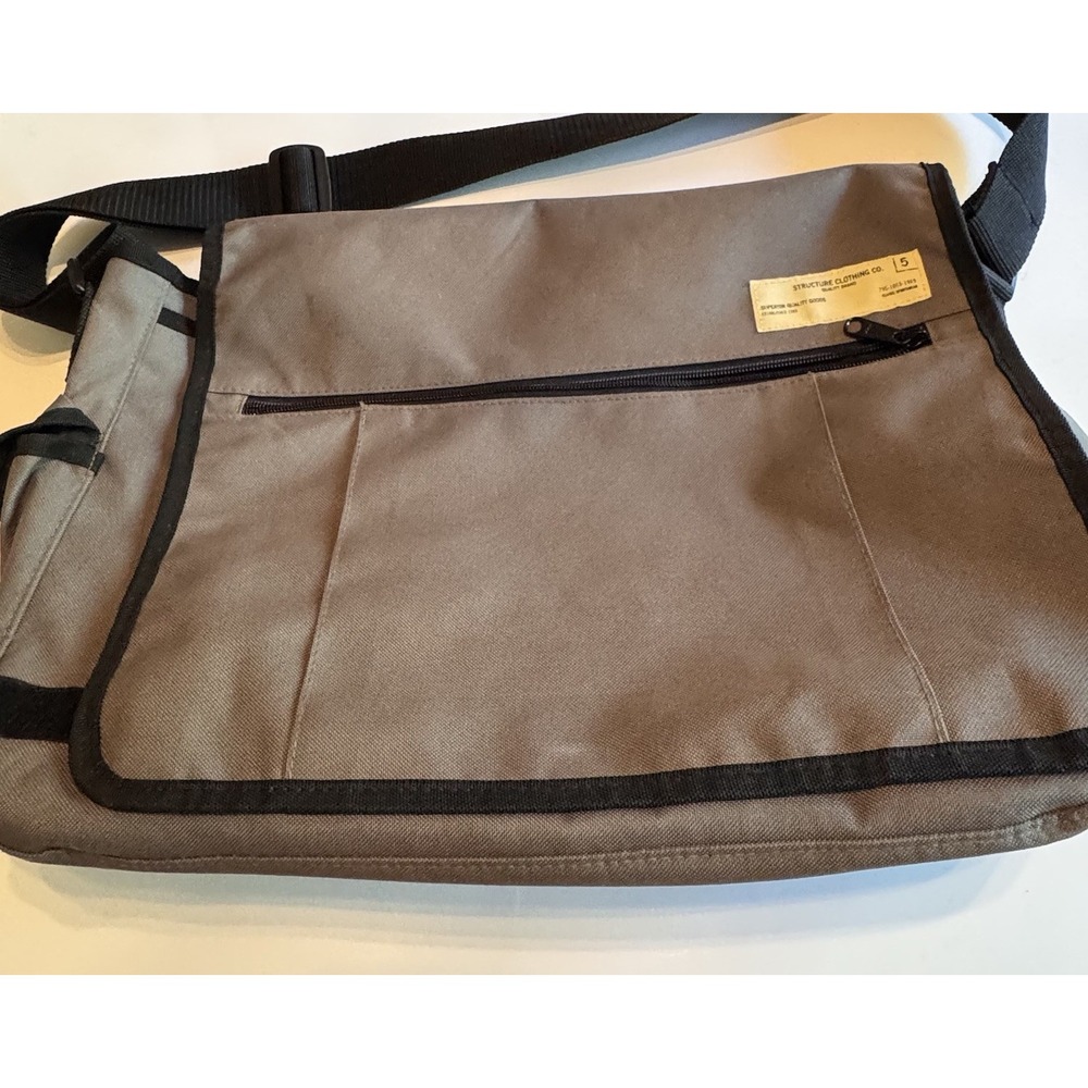 NWT Vintage Structure Clothing Co. Crossbody Messenger Bag - Green &‎ Black